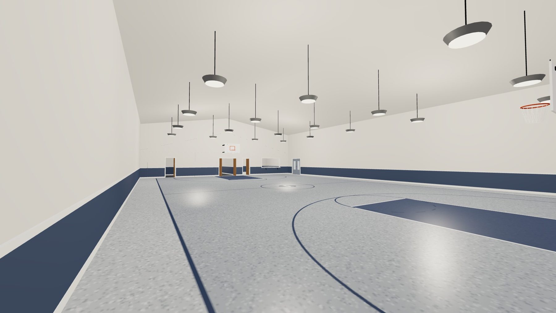 Rendering of the multipurpose room and basketball court